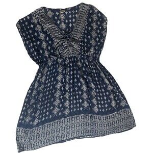 Sakkas Denika Aztec Print Summer Midi Dress Cover-up With V Neck Size 16